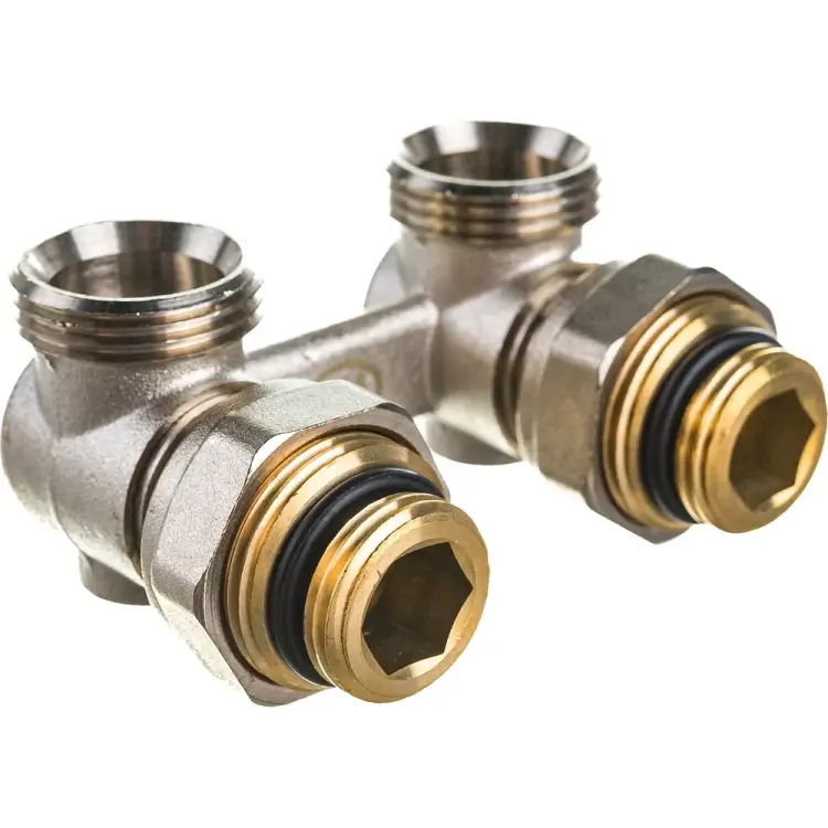 Угловой запорно-присоединительный узел для нижнего подключения радиаторов KROMWELL EU.ST6014045 12_k