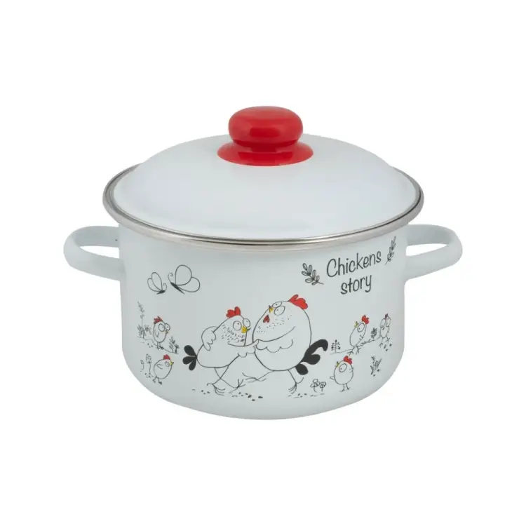 Цилиндрическая эмалированная кастрюля Food Atelier Chickens’stories 1RD181М Chickens Цилиндрическая эмалированная кастрюля Food Atelier Chickens’stories 1RD181М Chickens