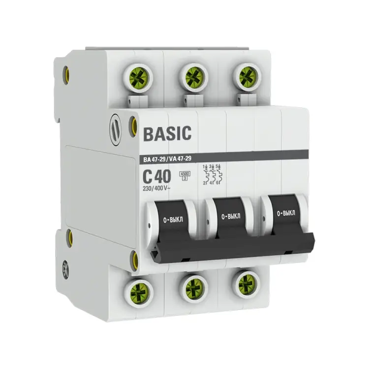 Трехполюсный автомат EKF ВА47-29 40А С mcb4729-3-40C
