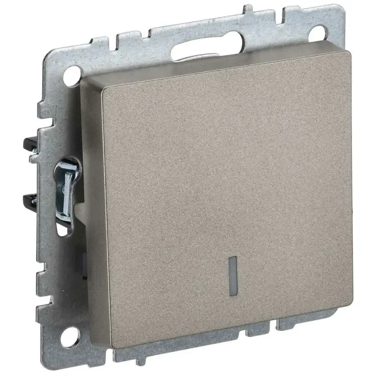 Одноклавишный выключатель IEK Brite вс10-1-1-брш BR-V10-1-10-K37