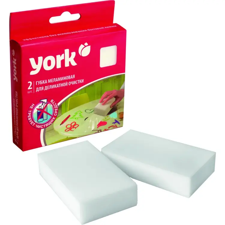 Меламиновая губка для деликатной очистки YORK Йорк 013300