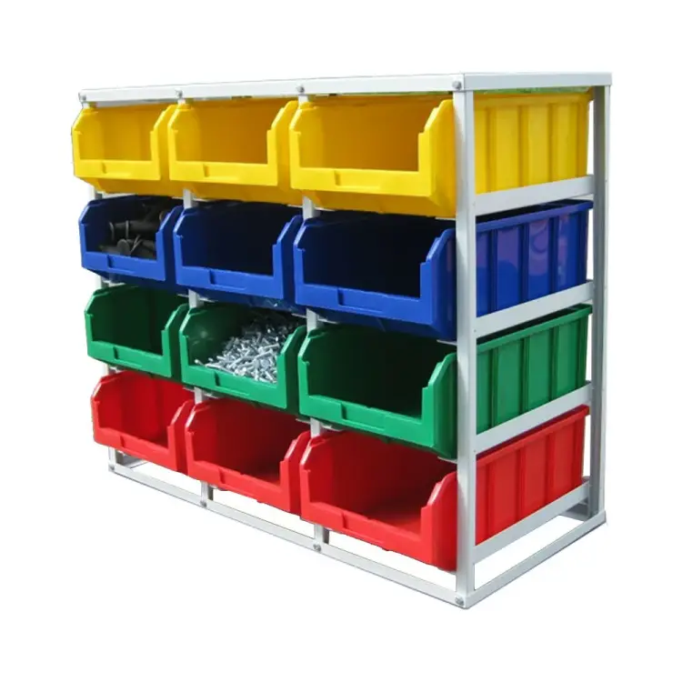 Стационарный односторонний стеллаж СТЕЛЛА-ТЕХНИК V4-12ячеек.