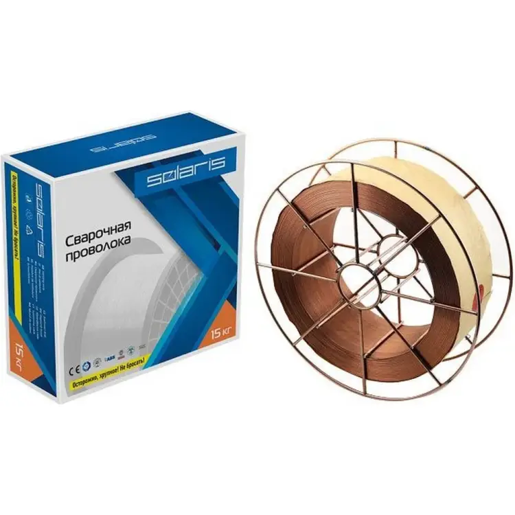 Омедненная сварочная проволока SOLARIS ER 70S-6 WM-ER70S6-10S15 Омедненная сварочная проволока SOLARIS ER 70S-6 WM-ER70S6-10S15