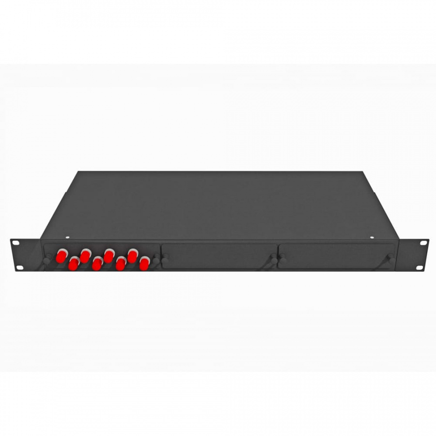 Одномодовый оптический укомплектованный стоечный кросс TopLan КРС-Top-1U-08ST/U-OS2-BK
