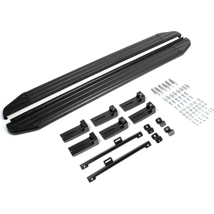 Алюминиевые пороги для Skoda Kodiaq II 2017 Rival Premium-Black A180ALB.5102.2