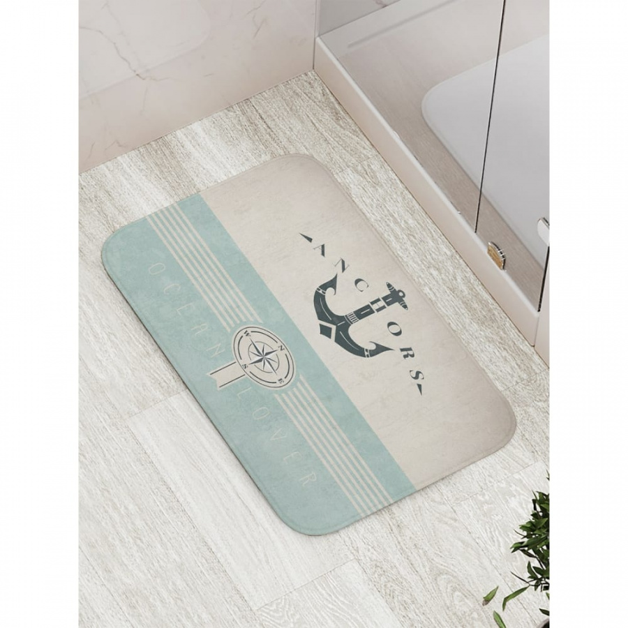 Противоскользящий коврик для ванной, сауны, бассейна JOYARTY Якорь обязателен