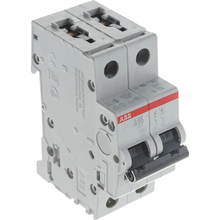 Двухполюсный автоматический выключатель ABB S202 2CDS252001R0205