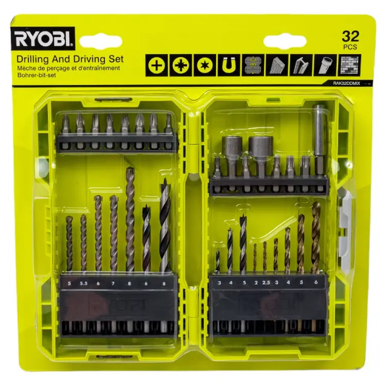 Набор бит и сверл Ryobi RAK32DDMIX 5132004425 Набор бит и сверл Ryobi RAK32DDMIX 5132004425