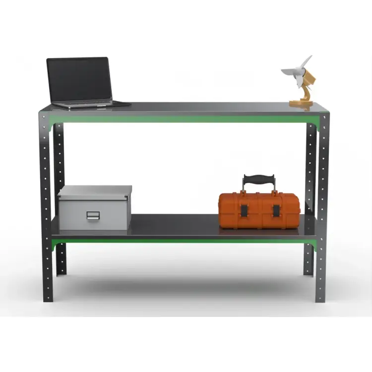 Стол-верстак ООО Металекс серия KIT 950х1700х500 одна полка, серо-зеленый, 204017