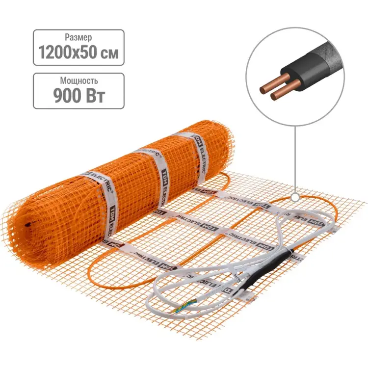 Двухжильный нагревательный мат TDM ELECTRIC МН SQ2501-0006