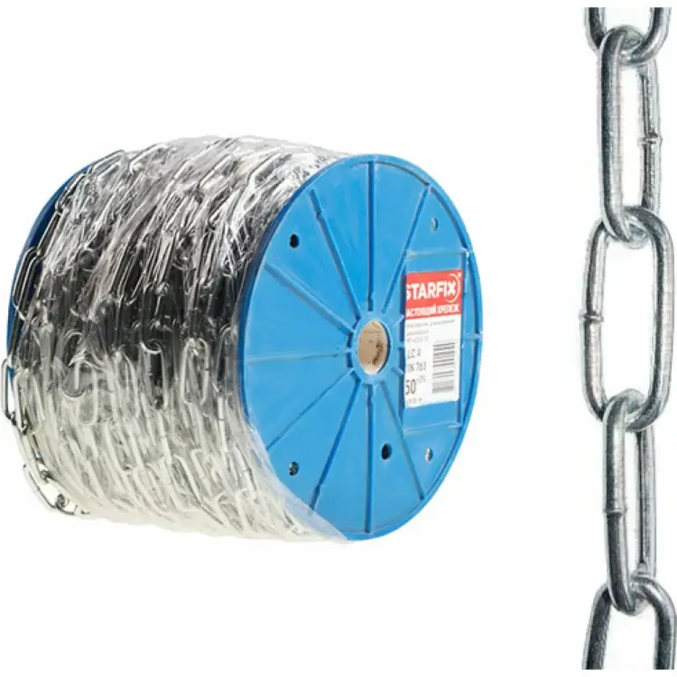 Длиннозвенная оцинкованная сварная цепь STARFIX SMP-42315-60 Длиннозвенная оцинкованная сварная цепь STARFIX SMP-42315-60