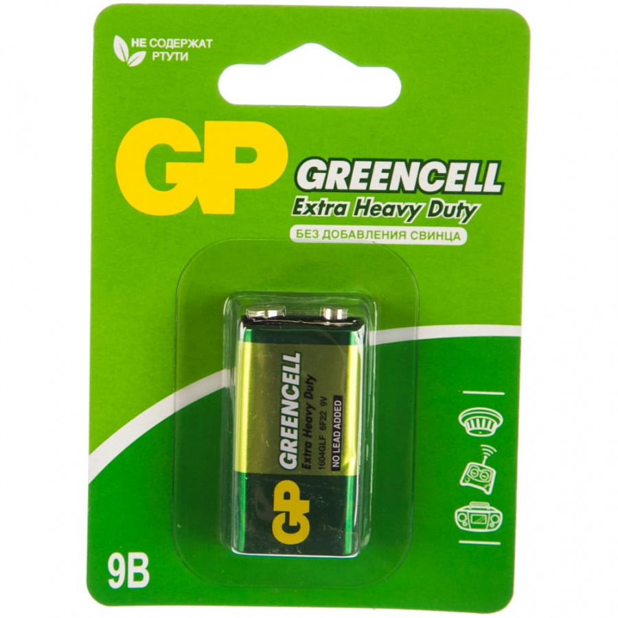 Батарейка GP Greencell 6F22 бл.