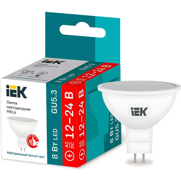 Светодиодная лампа IEK LLE-MR16-08-12-24-40-GU5