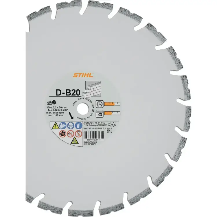 Отрезной алмазный круг Stihl D-B20 0835-090-7054 Отрезной алмазный круг Stihl D-B20 0835-090-7054