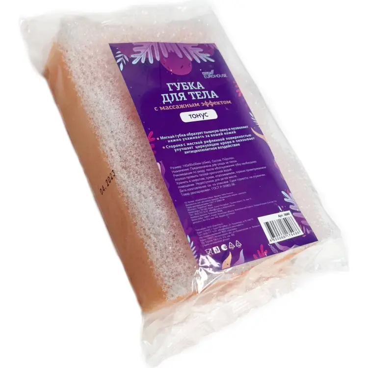 Поролоновая губка для тела EUROHOUSE Тонус 3680