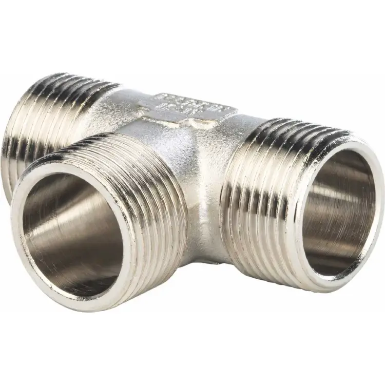 Никелированный тройник STOUT RG008Q0QSTRKIF