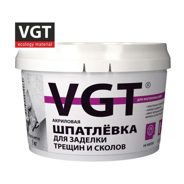 Акриловая шпатлевка для заделки трещин и сколов VGT 25550