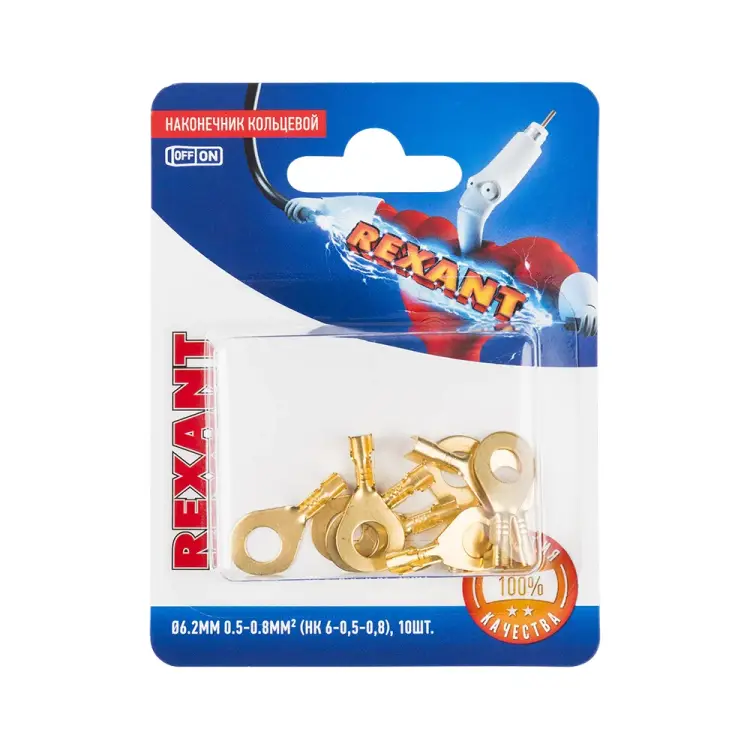 Кольцевой наконечник REXANT НК 6-0,5-0,8 06-0424-A