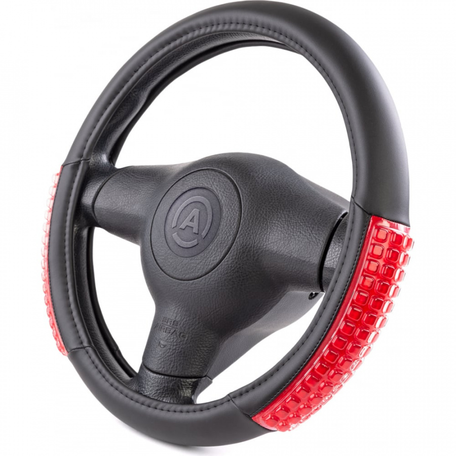 Оплетка руля AUTOPROFI AP-1947 BK RD M