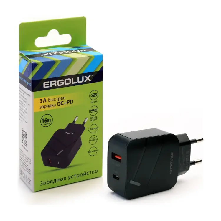 Сетевой адаптер Ergolux elx-pa01qc-c02 15108 Сетевой адаптер Ergolux elx-pa01qc-c02 15108