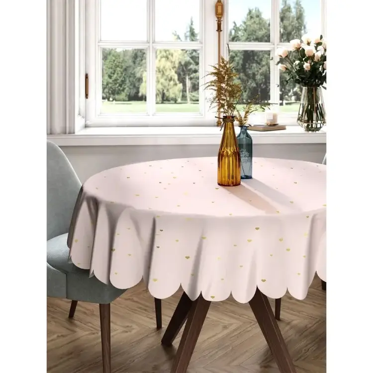 Круглая тканевая скатерть на стол JOYARTY Снегопад из сердец rtcf01_422636_150x150