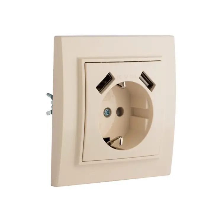 Одноместная розетка EKF Минск ERR16-028-200-2USB