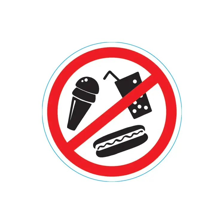 Запрещающая наклейка REXANT С продуктами питания вход запрещен 56-0041