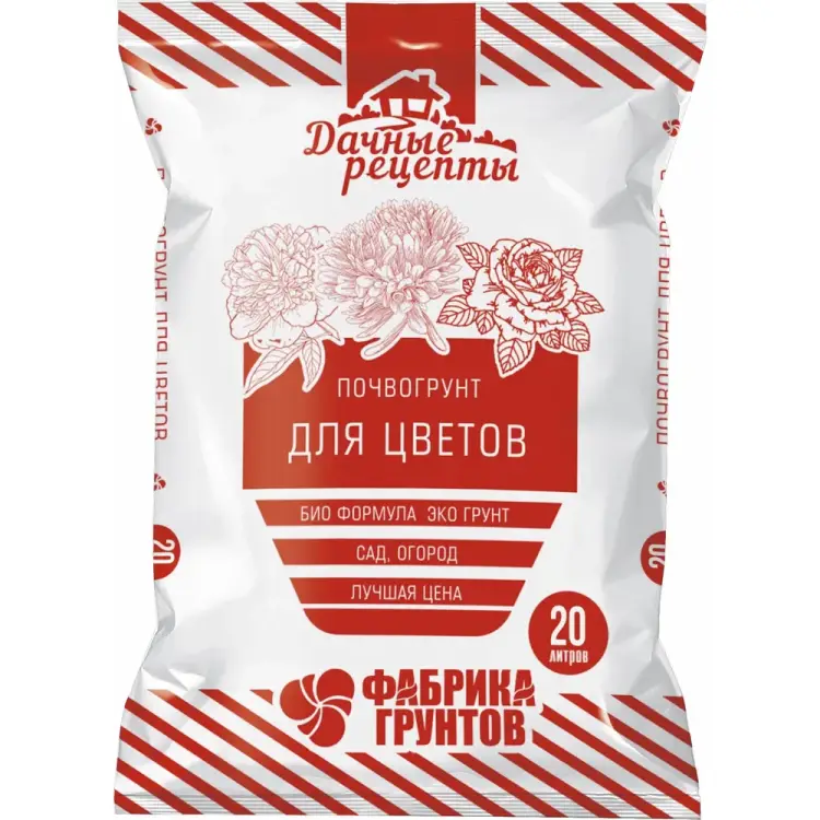 Почвогрунт Фабрика Торфа Для цветов Дачные рецепты ДРЦв-20