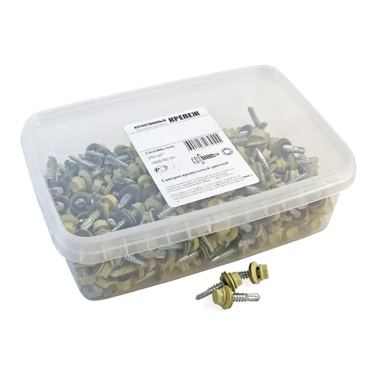 Кровельный саморез качественный крепеж 5,5/25 RAL1014250 слоновая кость (250 шт.) 1000165