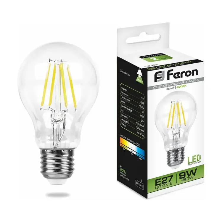 Светодиодная лампа FERON LB-63 9W 230V E27 4000K 25632
