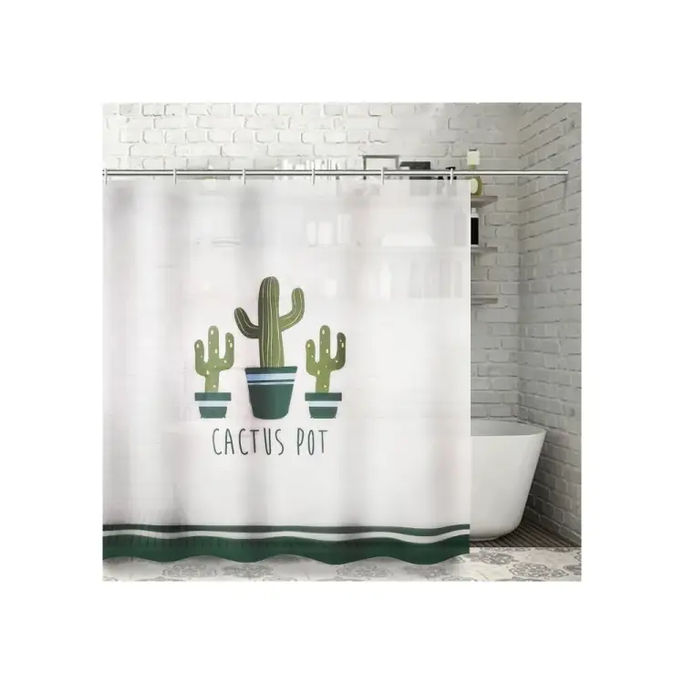 Штора для ванной Доляна Кактусы 3954429