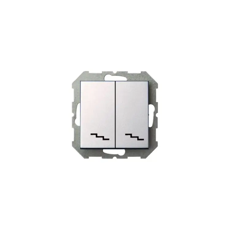 Проходной двухклавишный выключатель LIREGUS Эпсилон IP6+6 10-001-01 E/Mt 28-179