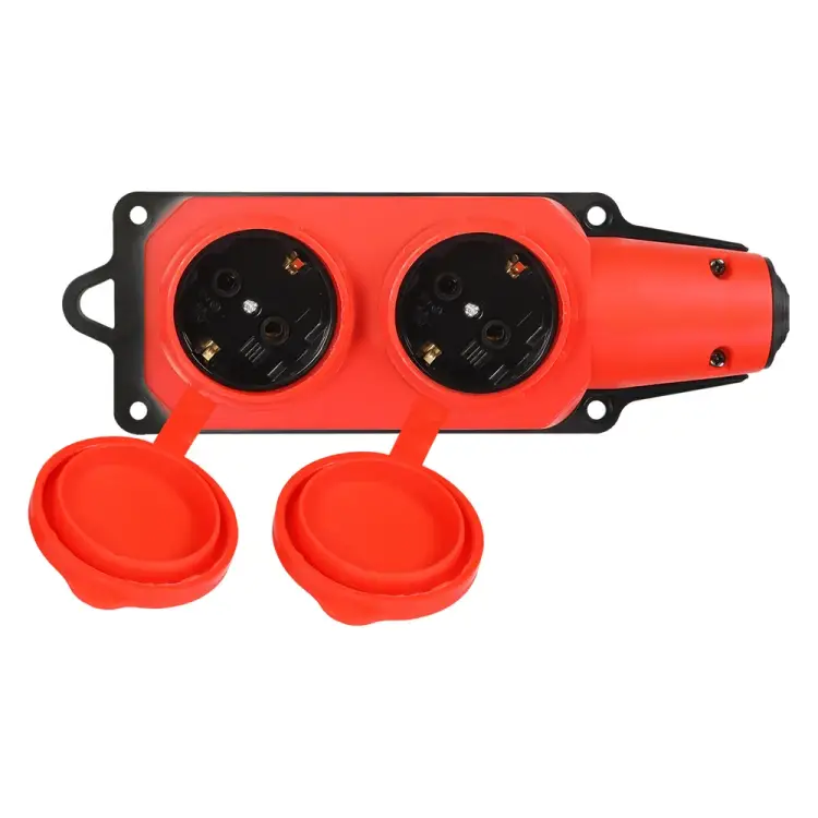 Каучуковая двухместная розетка Smartbuy SBE-16-2-00-Rr