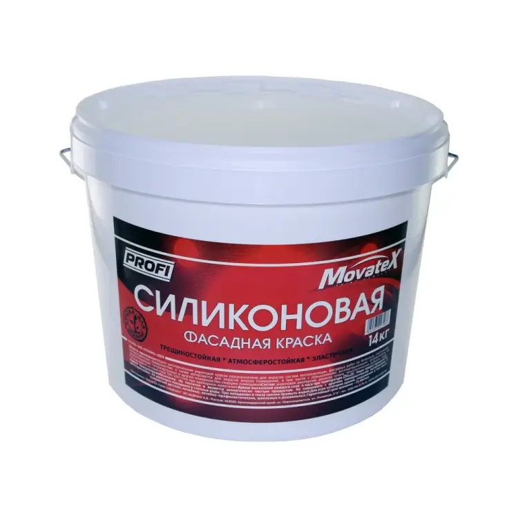Фасадная силиконовая водоэмульсионная краска Movatex PROFI Т12833 Фасадная силиконовая водоэмульсионная краска Movatex PROFI Т12833