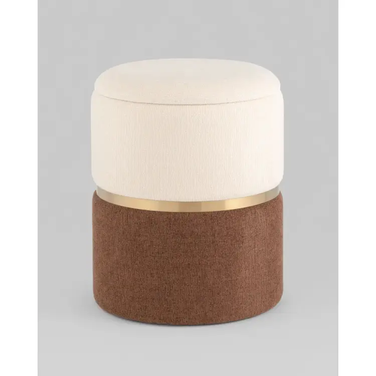 Пуф Стул Груп Кэрри с ящиком, шенилл коричневый, золото 19A060CHHG HT2303-02-06 Пуф Стул Груп Кэрри с ящиком, шенилл коричневый, золото 19A060CHHG HT2303-02-06