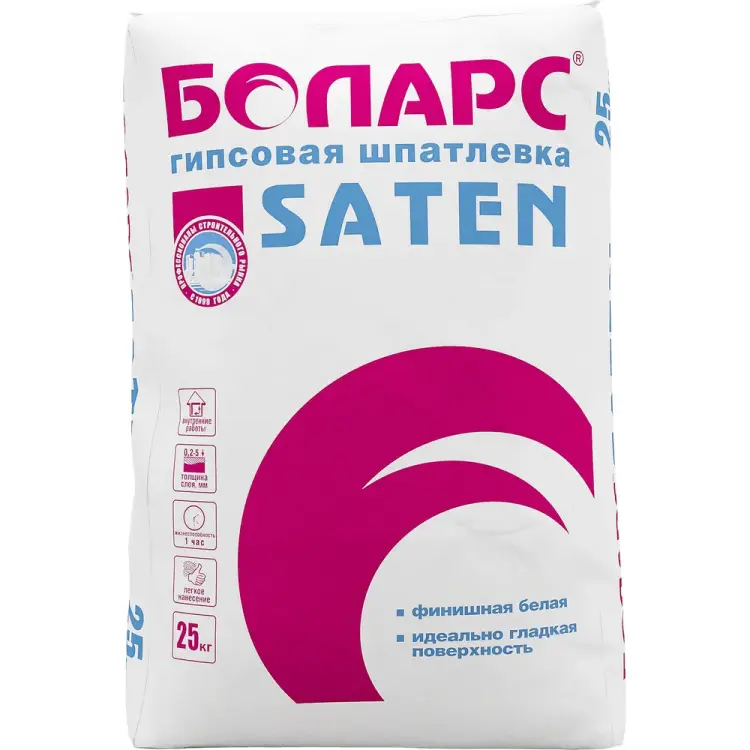 Гипсовая шпатлевка БОЛАРС SATEN 00000026250 Гипсовая шпатлевка БОЛАРС SATEN 00000026250