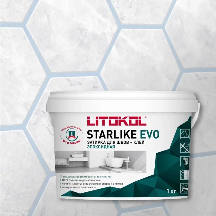 Эпоксидный состав для укладки мозаики LITOKOL STARLIKE EVO S.300 AZZURRO PASTELLO 485310002 Эпоксидный состав для укладки мозаики LITOKOL STARLIKE EVO S.300 AZZURRO PASTELLO 485310002