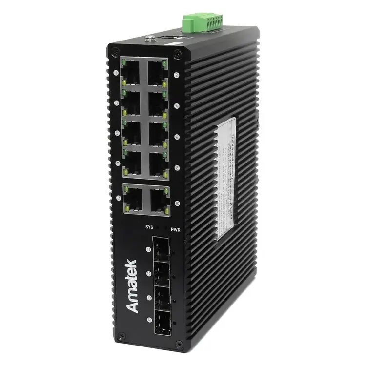 Промышленный 14-портовый управляемый гигабитный коммутатор Amatek AN-SXGM14P8A L2 7000742 Промышленный 14-портовый управляемый гигабитный коммутатор Amatek AN-SXGM14P8A L2 7000742