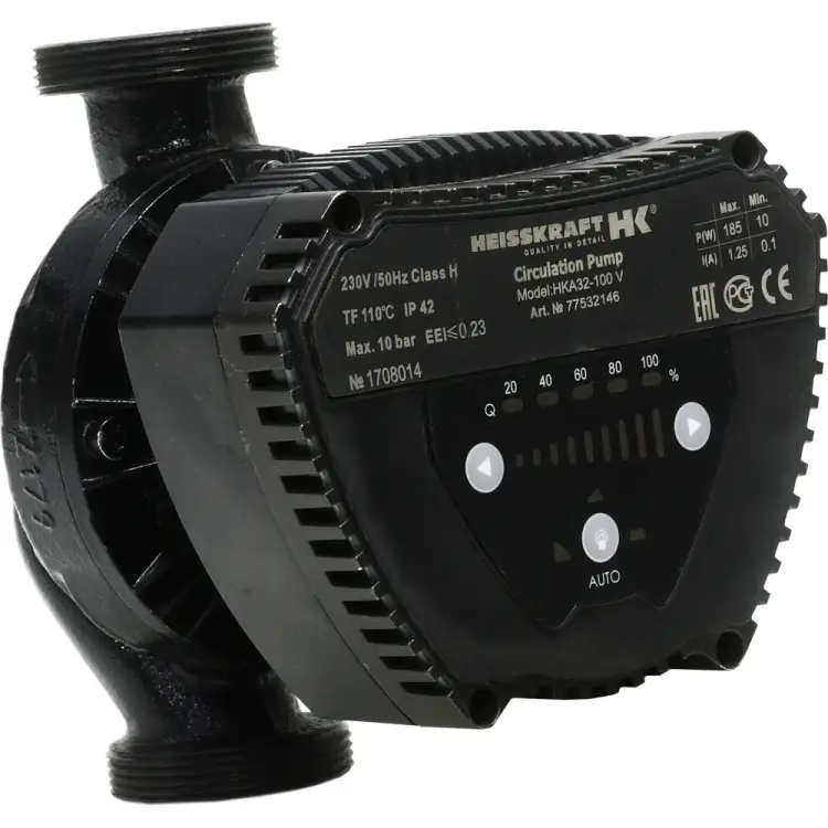 Насос Heisskraft HKA 15-15 B, 1x230 В, G 3/4", PN 10, 80 мм, энергоэффективный, кабель 1.5 м с вилкой 77515160 Насос Heisskraft HKA 15-15 B, 1x230 В, G 3/4", PN 10, 80 мм, энергоэффективный, кабель 1.5 м с вилкой 77515160