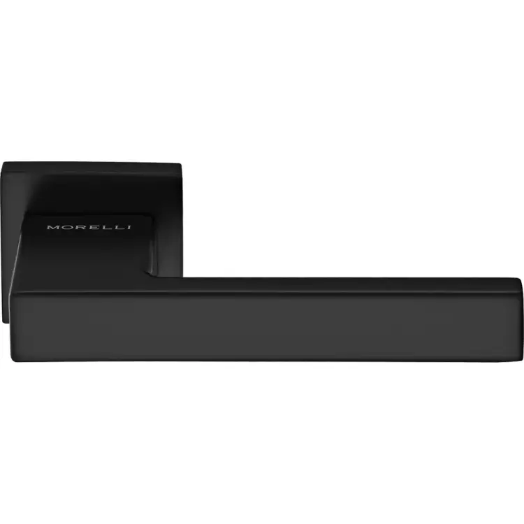 Дверная ручка MORELLI MH-56-S6 BL "Lot" на квадратной розетке 6 мм, цвет - черный 9014423