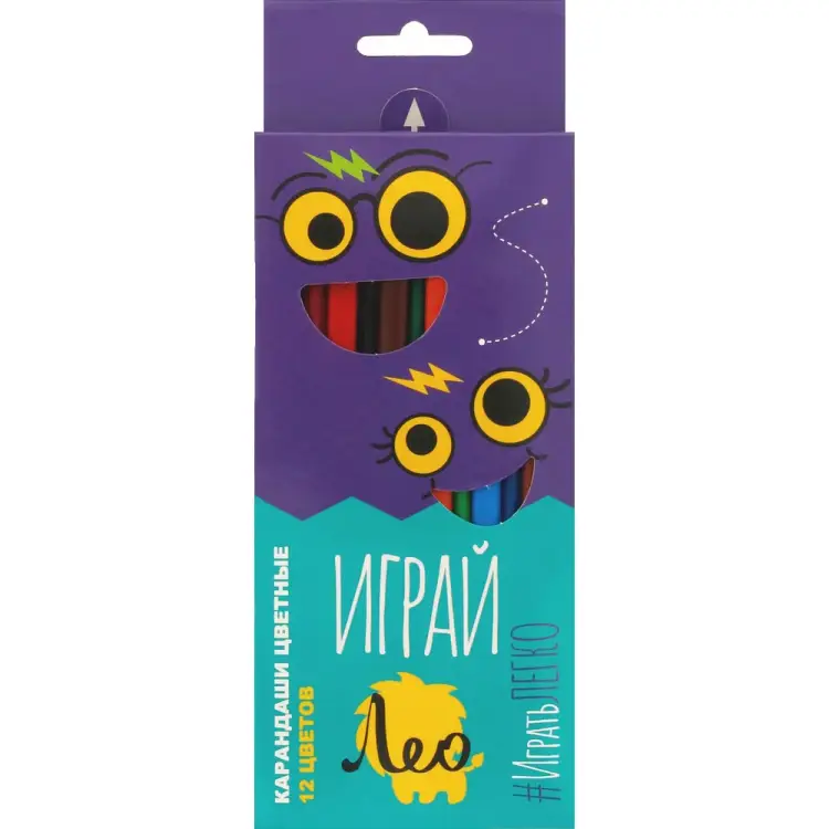 Цветных трехгранных набор карандашей Лео Играй 641536