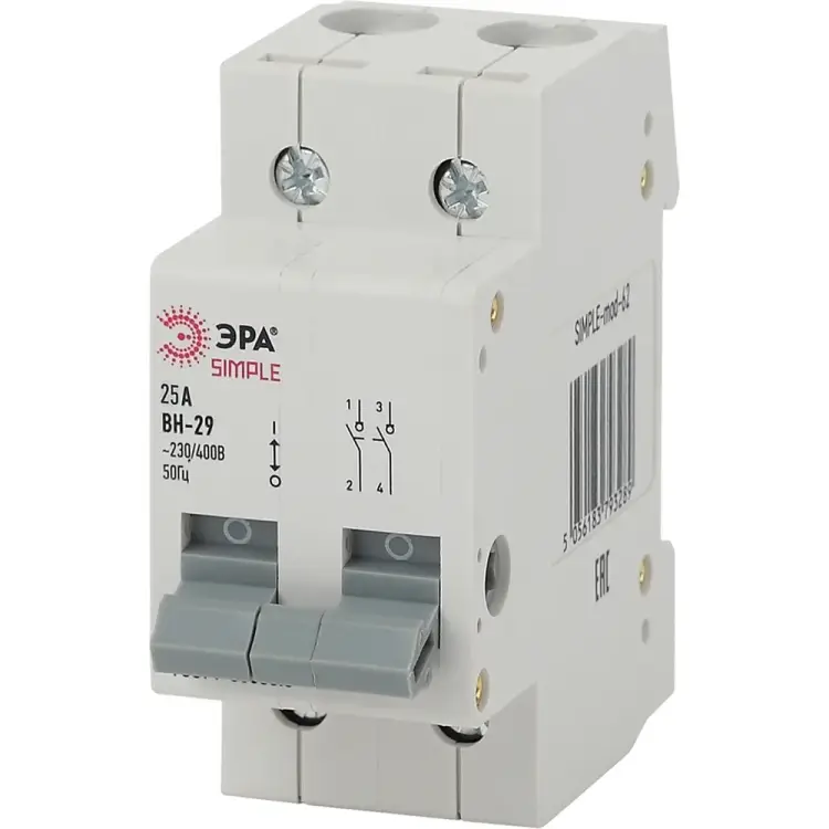 Выключатель нагрузки ЭРА SIMPLE ВН-29 Б0039250 Выключатель нагрузки ЭРА SIMPLE ВН-29 Б0039250