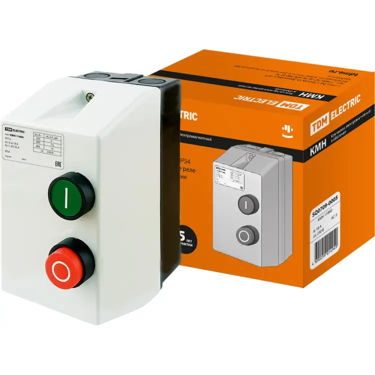 Контактор TDM ELECTRIC КМН11860 18А в оболочке Ue=220В/АС3 IP54 SQ0709-0005