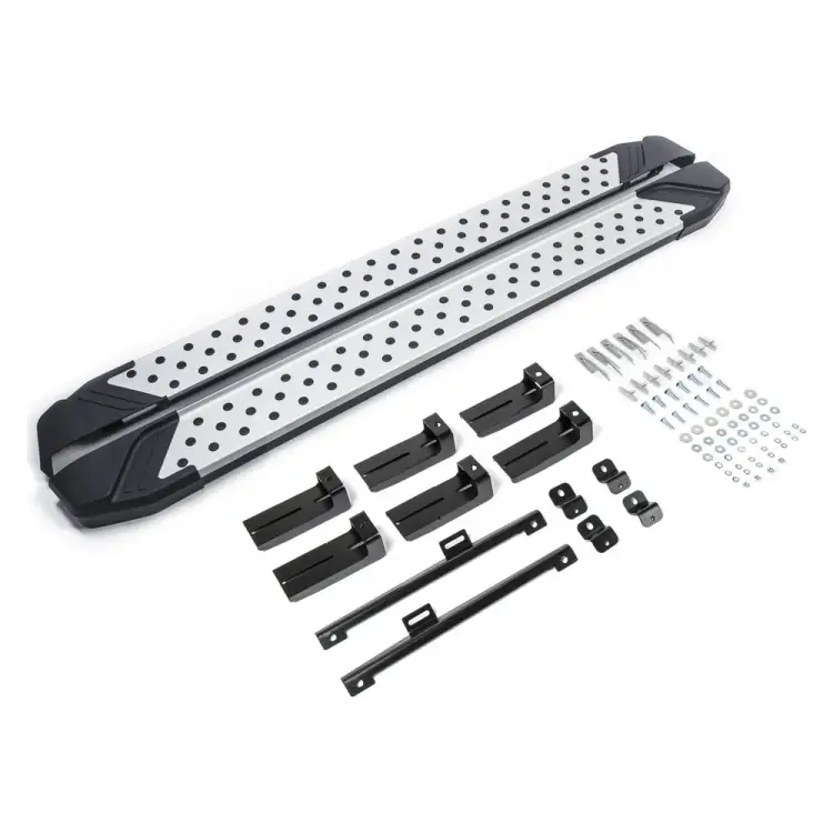 Алюминиевые пороги для Skoda Kodiaq II 2017 Rival Bmw-Style круги D180AL.5102.2