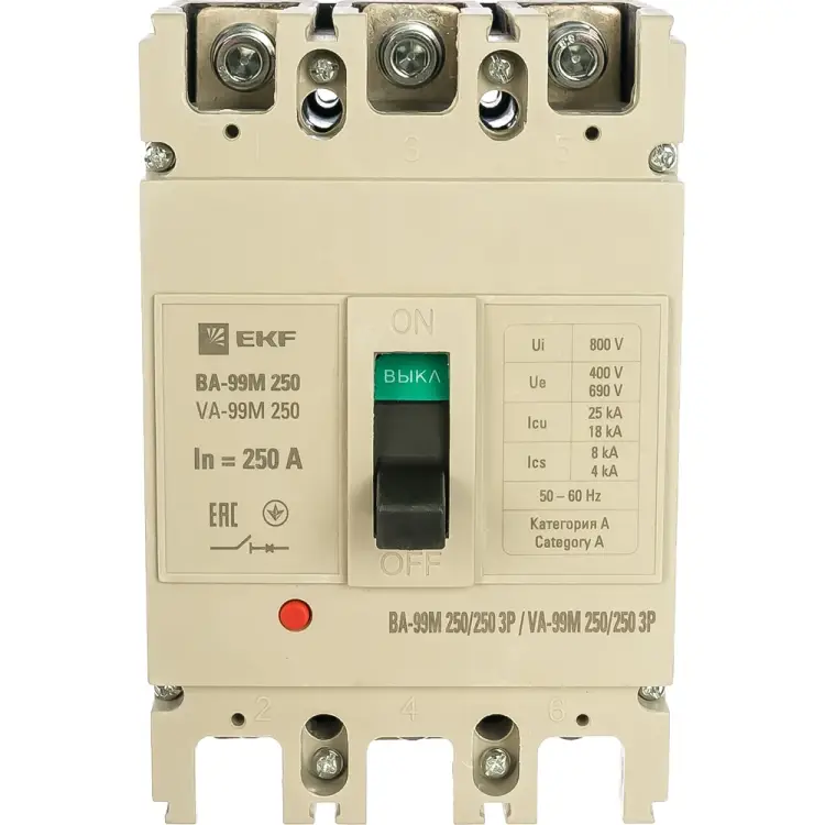Автоматический трехполюсный автомат EKF ВА-99М/250 mccb99-250-250m