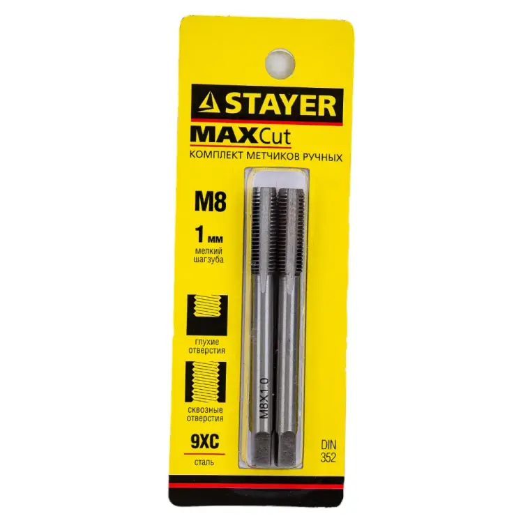 Комплект метчиков STAYER MASTER 28025-08-1.0-H2