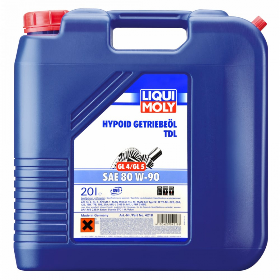 Минеральное трансмиссионное масло LIQUI MOLY Hypoid-Getrieb.TDL 80W-90 GL-4/GL-5