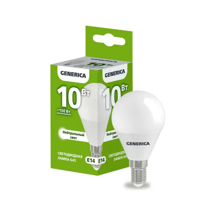 Светодиодная лампа GENERICA LL-G45-10-230-40-E14-G