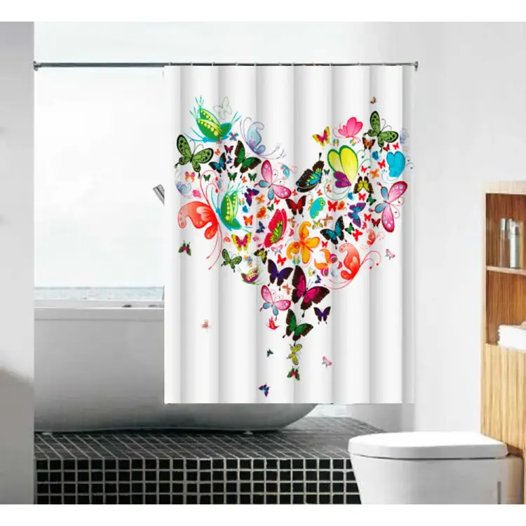 Тканевая шторка для ванной комнаты Melodia della vita Сердце MZ-92 20862