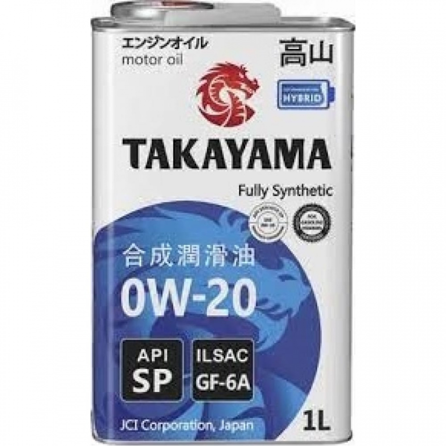Синтетическое моторное масло TAKAYAMA SAE 0W-20, ILSAC GF-6A, API SP